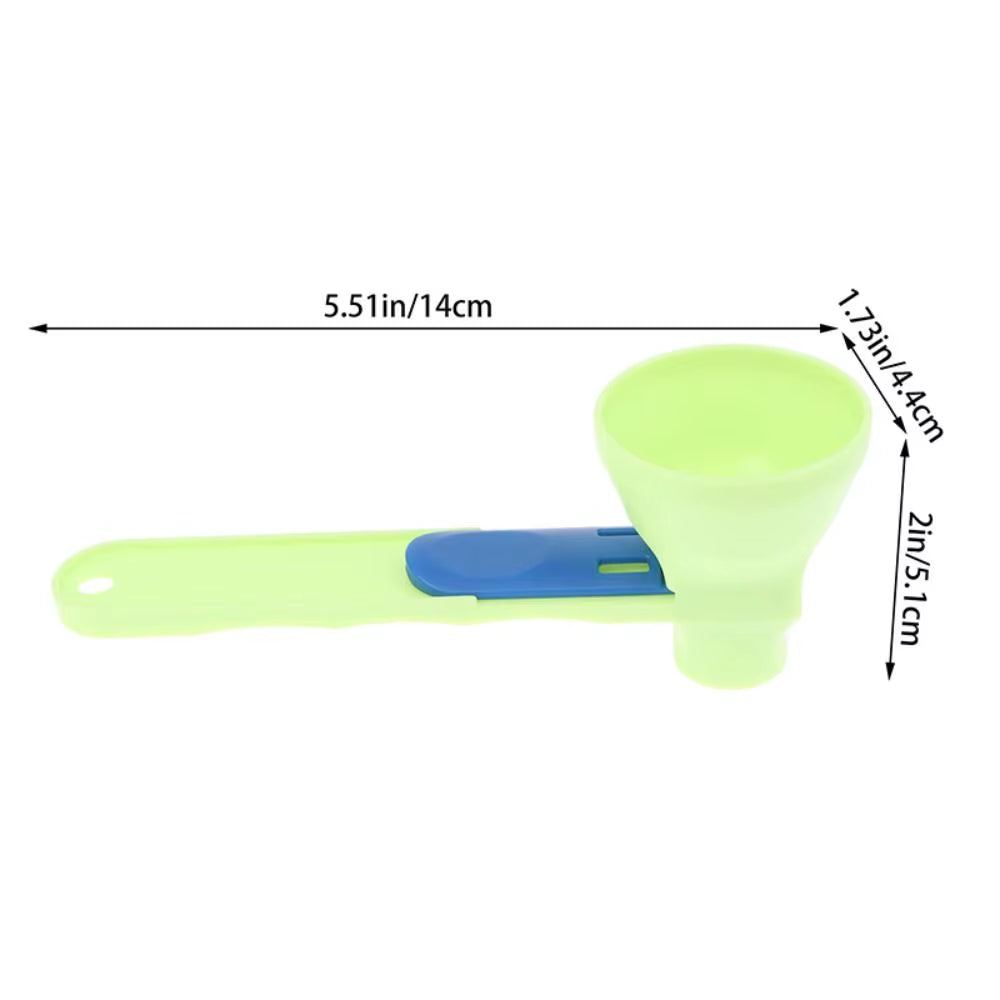 Flling Coffee Scoop Funnel Plastic Reusable Sliding Scoop Funnel 2 in 1 Sliding Design Protein Powder Scoop Kitchen Gadgets
