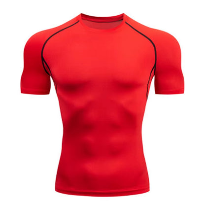 Men Running Compression T-Shirt Short Sleeve Sport Tees Gym Fitness Sweatshirt Male Jogging Tracksuit Homme Athletic Shirt Tops