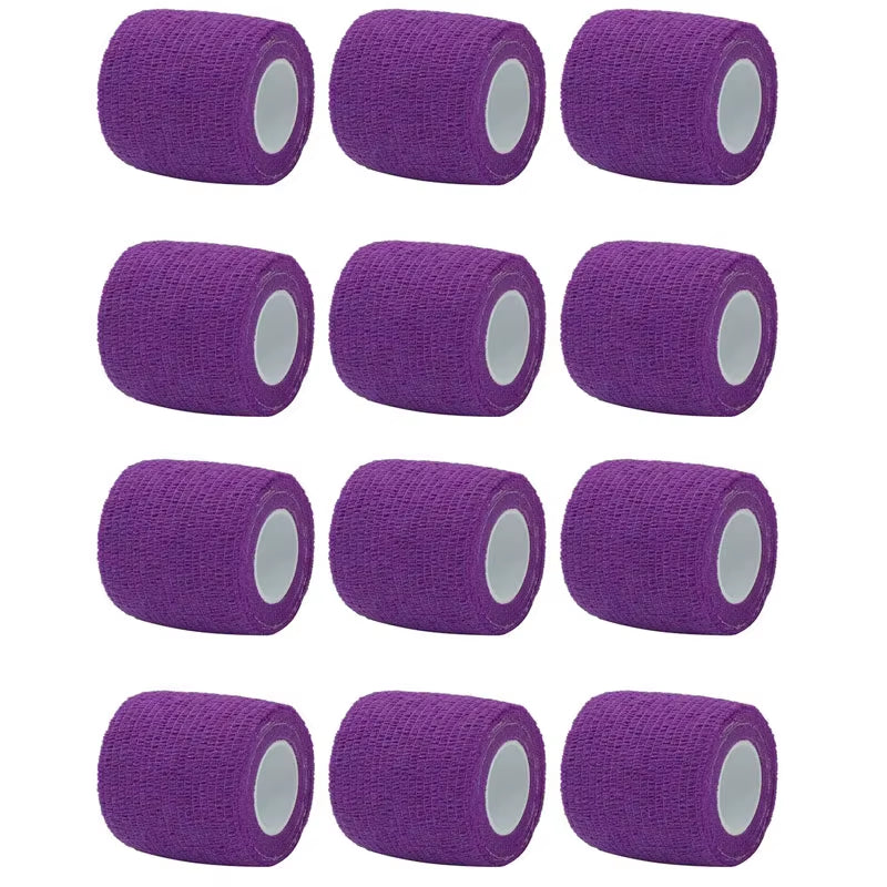 6/12Pcs Purple Athletic Wrap Tape Self Adhesive Elastic Bandage Elastoplast Protector Knee Finger Ankle Palm Shoulder