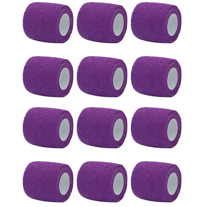 6/12Pcs Purple Athletic Wrap Tape Self Adhesive Elastic Bandage Elastoplast Protector Knee Finger Ankle Palm Shoulder