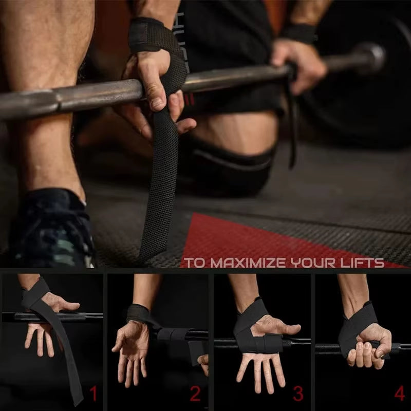 Weightlifting Wrist Straps Strength Training Adjustable Non-Slip Gym Fitness Lifting Strap Wrist Support Sports Grip Band