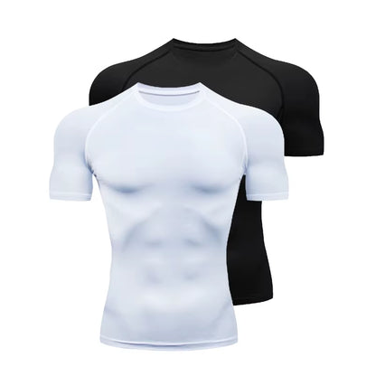 Men Running Compression T-Shirt Short Sleeve Sport Tees Gym Fitness Sweatshirt Male Jogging Tracksuit Homme Athletic Shirt Tops
