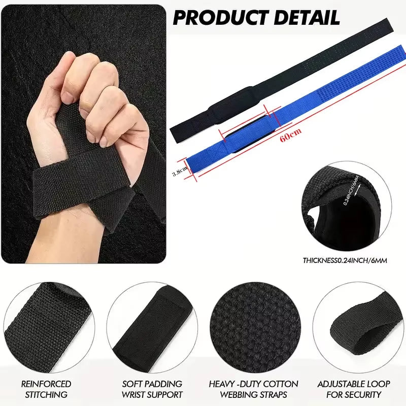 Weightlifting Wrist Straps Strength Training Adjustable Non-Slip Gym Fitness Lifting Strap Wrist Support Sports Grip Band