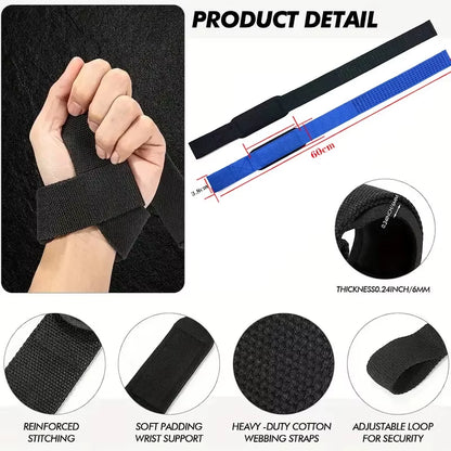 Weightlifting Wrist Straps Strength Training Adjustable Non-Slip Gym Fitness Lifting Strap Wrist Support Sports Grip Band