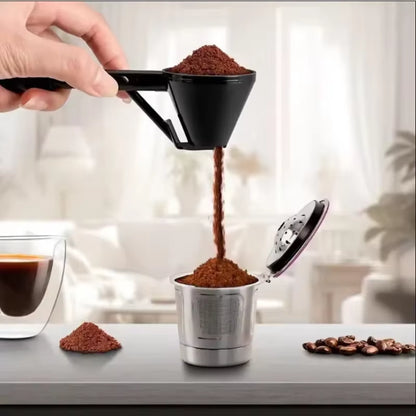 Kitchen Accessories Coffee Scoop Funnel for Flling Reusable K-Cup Coffee Pot Coffee Spoon Sliding Design Measuring Spoon