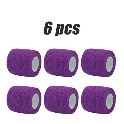 6/12Pcs Purple Athletic Wrap Tape Self Adhesive Elastic Bandage Elastoplast Protector Knee Finger Ankle Palm Shoulder