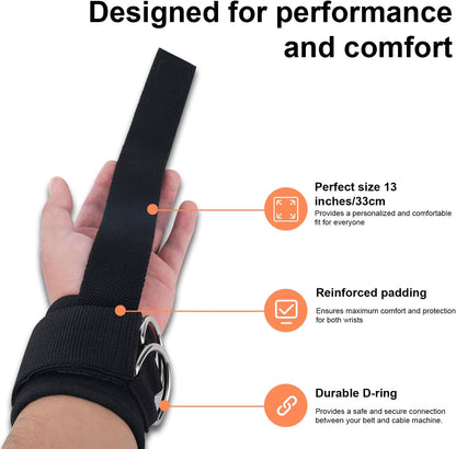 2Pcs Wrist Straps for Weightlifting Weightlifting Straps with D Ring Weight Lifting Straps Deadlift Straps for Gym Straps
