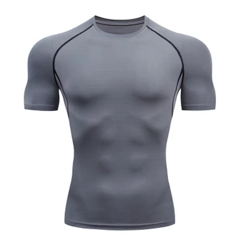 Men Running Compression T-Shirt Short Sleeve Sport Tees Gym Fitness Sweatshirt Male Jogging Tracksuit Homme Athletic Shirt Tops