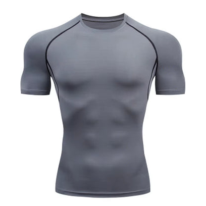 Men Running Compression T-Shirt Short Sleeve Sport Tees Gym Fitness Sweatshirt Male Jogging Tracksuit Homme Athletic Shirt Tops